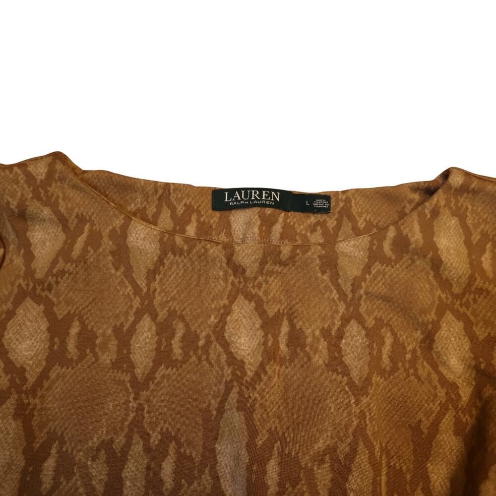 LAUREN Ralph Lauren Python Print Ponte Knit Sheath Dress XL Neutral - Picture 5 of 11